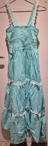 Vestido Longo Azul Turquesa