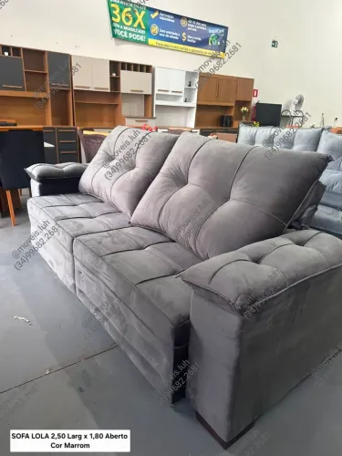 SOFA LOLA 2,50 Larg x 1,80 Aberto 12× 204,75 no cartão de crédito