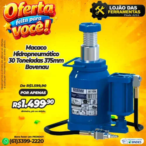 Macaco Hidropneumático 30 Toneladas 375mm Bovenau