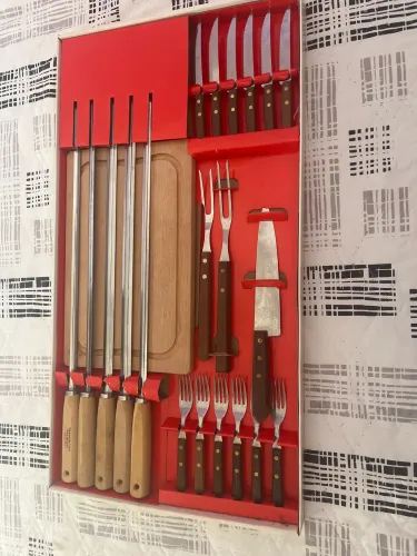 Conjunto para Churrasco Tramontina em Aço Inox - Completo, Nunca Usado