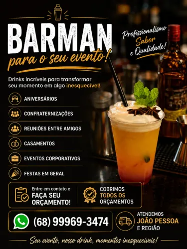 Barman para festa