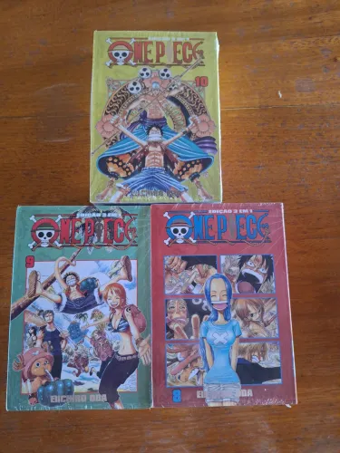 Mangás One Piece Edição 3 em 1 vol 8, 9 e 10