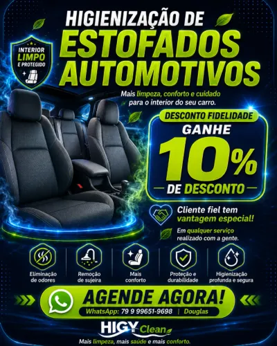 LIMPEZA DE ESTOFADOS AUTOMOTIVOS