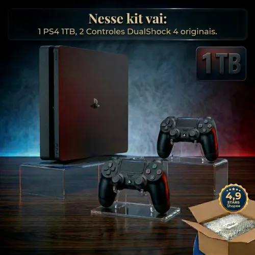 PlayStation 4 completo PS4 play slim seminovo 1TB + 2 controle originais mais o GTA V