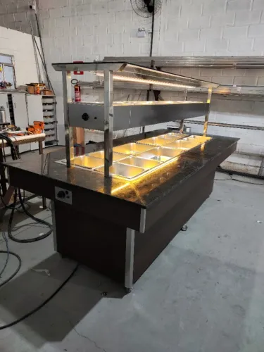 Buffet self service inox 10 GNS quente