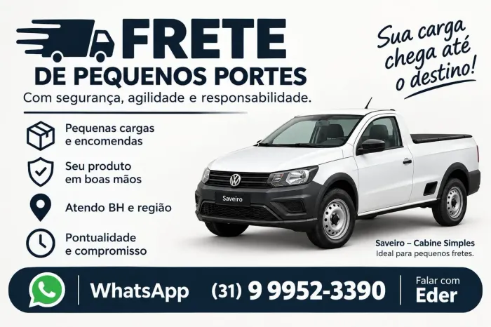 Frete em Ibirité, Betim, Sarzedo, Mário Campos Brumadinho e região