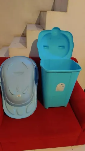 Kit banheira e cesto para bebê 
