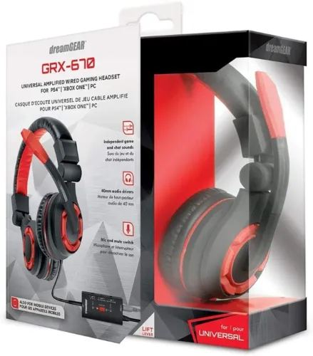 Fone de Ouvido Headset Gamer GRX-670 Dreamgear DGUN-2588 Preto e Vermelho Lacrado