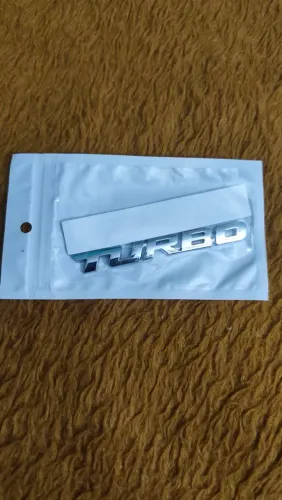 Emblema TURBO em metal com adesivo