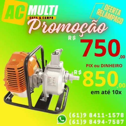 MOTOBOMBA GASOLINA 2T AUTOESCORVANTE 1'' POL. 52cc 2,5HP VB10B VULCAN
