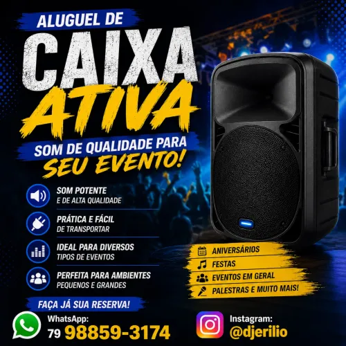 ALUGUEL DE CAIXA ATIVA PARA EVENTOS