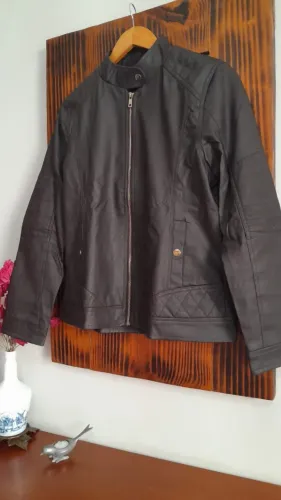Jaqueta Rovitex Couro Ecologico Marrom M Biker Vintage