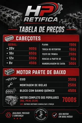 Retífica de cabeçotes.