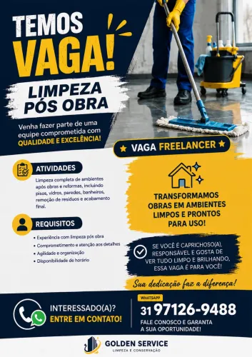 Vaga / Limpeza pós obra
