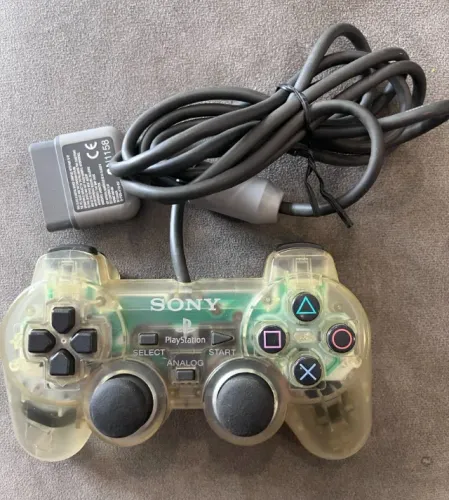 Controle Dualshock PS1 Cristal Clear transparente