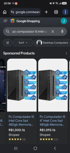 pc computador i5 intel core ssd 480gb memoria 8g