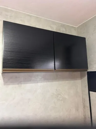 Armário Aéreo Veneza 120cm 2 Portas - Preto Elegante (Excelente Estado!)