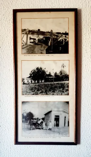 Quadro Decorativo, 3 fotos antigas São Bernardo 64x31 cm