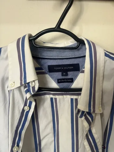 Camisa Social Tommy Hilfiger Masculina Listrada M Original 80?s Cotton