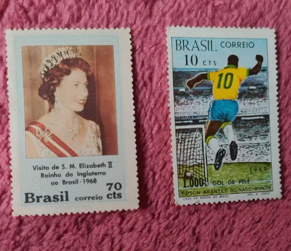 Lote de 90 selos da Década de 70