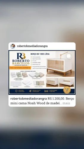 Berço mini cama de madeira Noah Wood