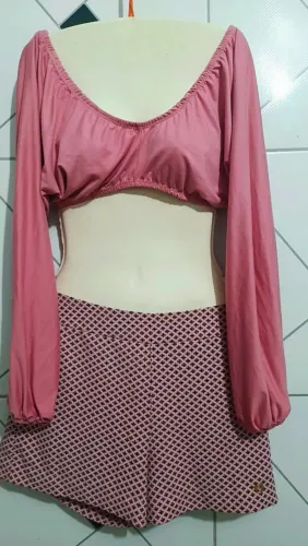 Cropped + short da zigfina, tamanho 36