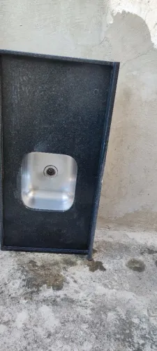 Pia para cozinha mármore preto