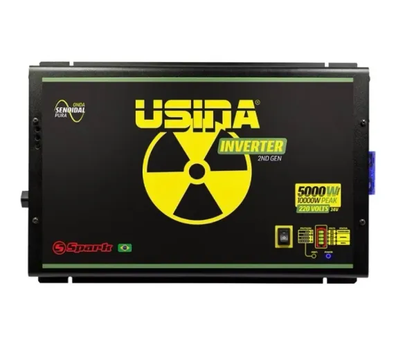 Usina inversor 5000W onda senoidal pura, off-grid Entrada 24VDC, saída 220VAC Pico 10000w