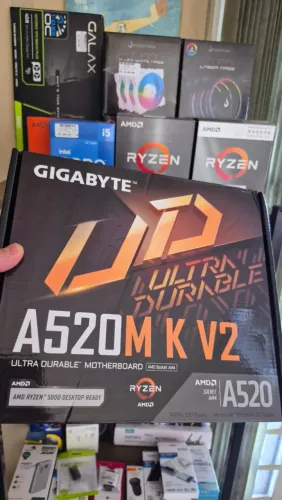 Placa mãe A520M K V2 AM4 Gigabyte, nova, lacrada, com garantia!