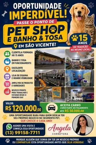 Vendo pinto comercial Loja Pet shop e Banho tosa