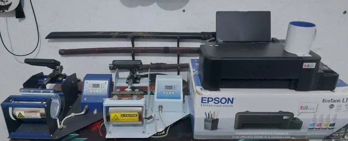 Impressora sublimatica Epsom + 2 prensas para canecas praticamente novos + Brindes .