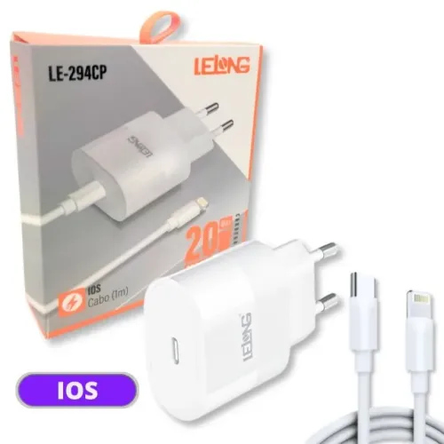 Carregador Iphone 20w Usb Tipo c x Lightning Lelong Le-294cp *ENTREGA GRÁTIS*