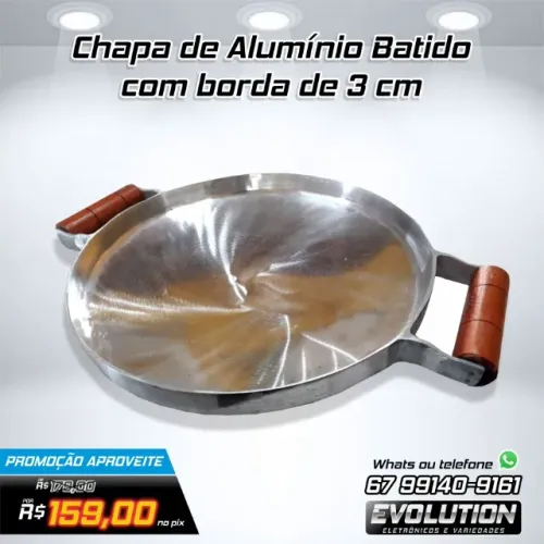 Chapa de Alumínio Batido com borda de 3 cm Promoção Aproveite