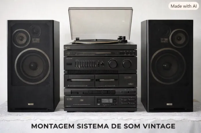 Sistema de som Vintage completo 