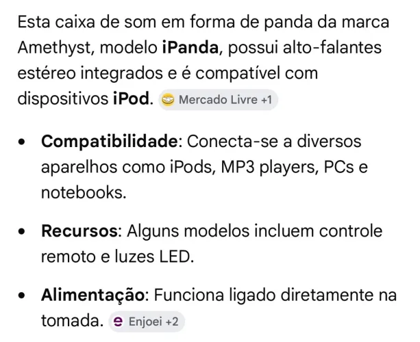 Caixa de som panda