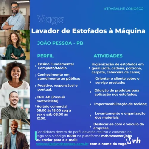 VAGA LAVADOR DE ESTOFADOS