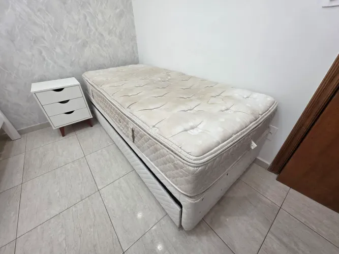 Cama Box Bicama Solteiro com Colchão Principal + Cama Auxiliar