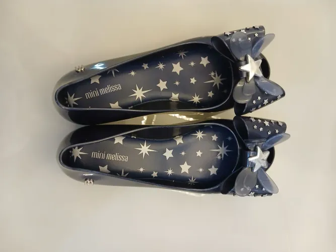 Sapatilha melissa infantil azul com estrelas