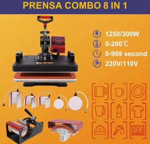 Máquina de Sublimação 8x1 + Impressora de sublimação 