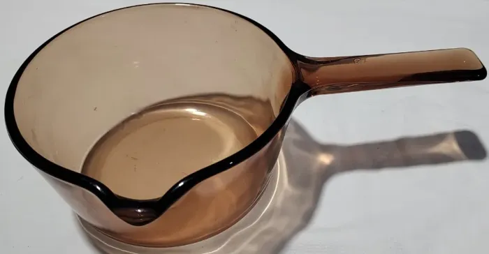 Panela Leiteira De Vidro Vision Corning Ambar Vintage - 1 L