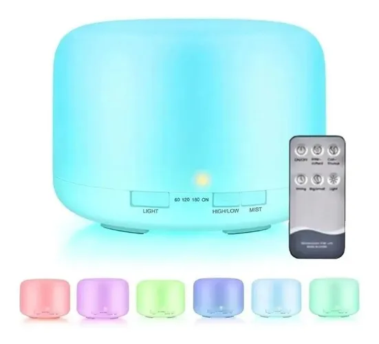 Difusor Elétrico Aroma Ultrassônico Com Led RGB 500ml Com Controle Remoto