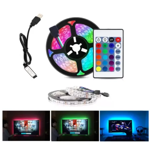 Fita de Led 5050 com 5 Metros Colorida Usb com controle Remoto