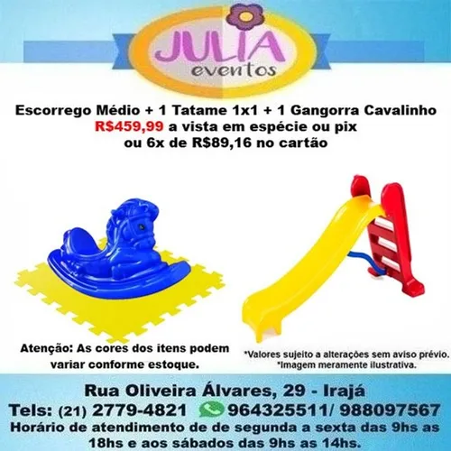 Escorregador médio + 1 tatame + 1 gangorra