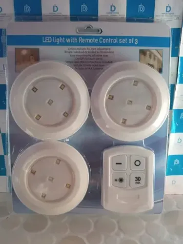 Kit 3 Lampada Luminaria Led Spot Sem Fio Controle Remoto