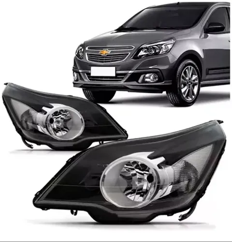Farol direito original GM Montana / Agile modelo novo máscara negra seminovo.