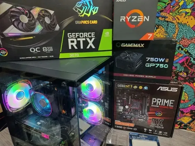 Pc Gamer Novo Ryzen 7 5700x 32 gb de Ram Rtx 3070 1 ano de garantia