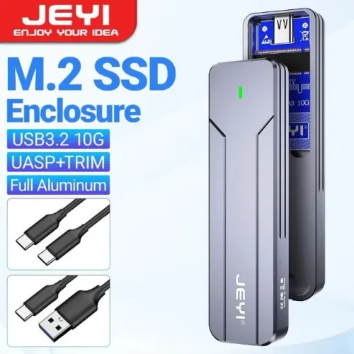 Case para Nvme - Original JEYI -  ATE 10Gb/S - 2 Cabos - Case de Alumínio -  R$: 120,00