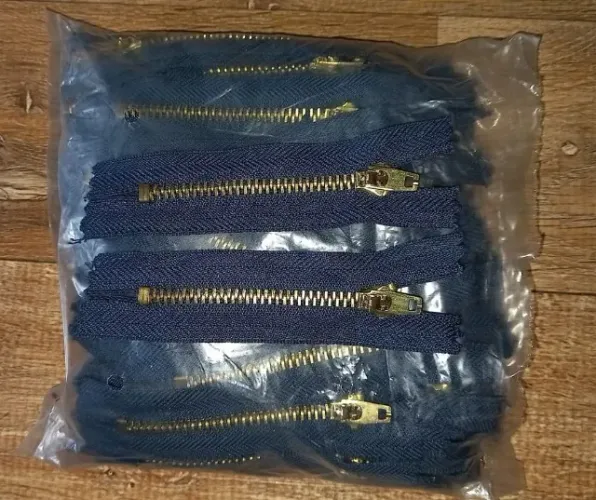 Lote ziper 100 ziperes 8cm metálico azul