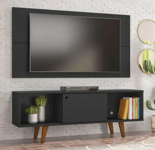 Belíssimo Rack Com Painel Para Tv Até 50 Polegadas, Com Design Moderno