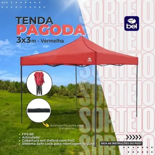 Tenda 3x3 Aço BEL Dobravel Articulada para Camping laser e Comercio NOVAS